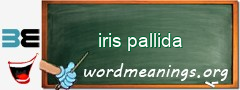 WordMeaning blackboard for iris pallida